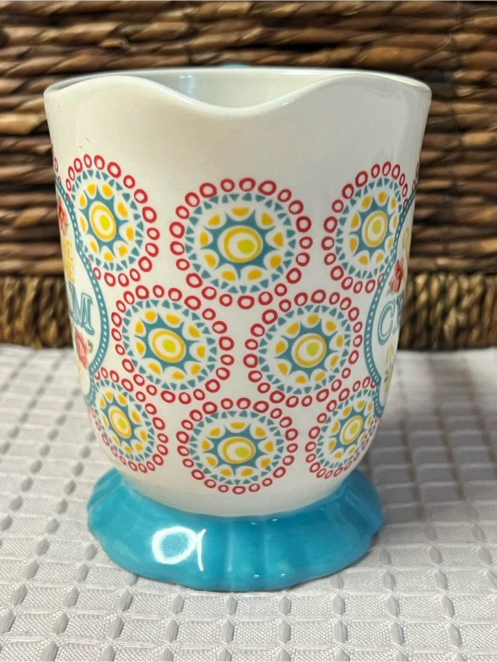 Pioneer Woman Footed Creamer Hyacinth or Blossom Jubilee Pattern